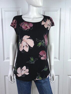 REITMANS women's floral short-sleeved blouse medium size